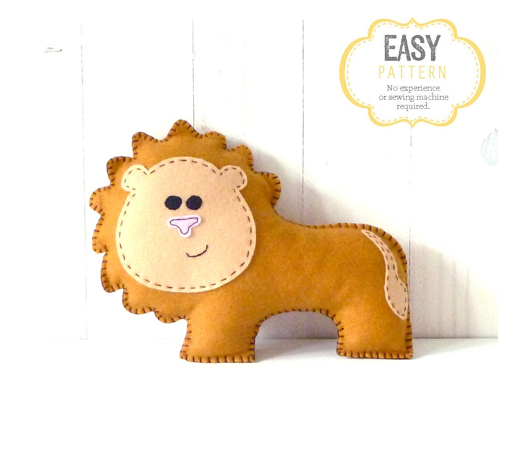 Lion Stuffed Animal Sewing Pattern Plush by