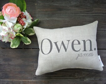 Personalized Name Pillow, Baby shower gift, Child's Name Pillow, Personalized Baby Pillow, Birth Announcement Pillow, baby photo prop