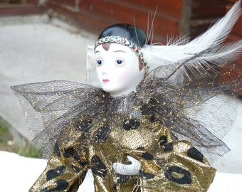 SALE 50% OFF Vintage French Colombine Porcelain Doll. Porcelain Doll. Home Decor. Collectible. TPT Team. Summer Finds