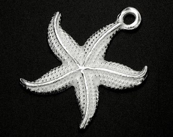 1 of 925 Sterling Silver Starfish Pendant 21mm. :th2261