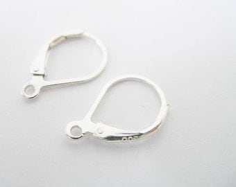 3 pairs of 925 Sterling Silver Lever Back Earring Findings 10x15 mm. :th0761