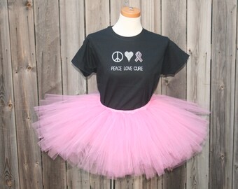 Ballerina Paris Pink Breast Cancer Awareness Pink Tutu, Color Run Tutu, Marathon Tutu, Plus Size Tutu, up to 5XL, Cancer Run