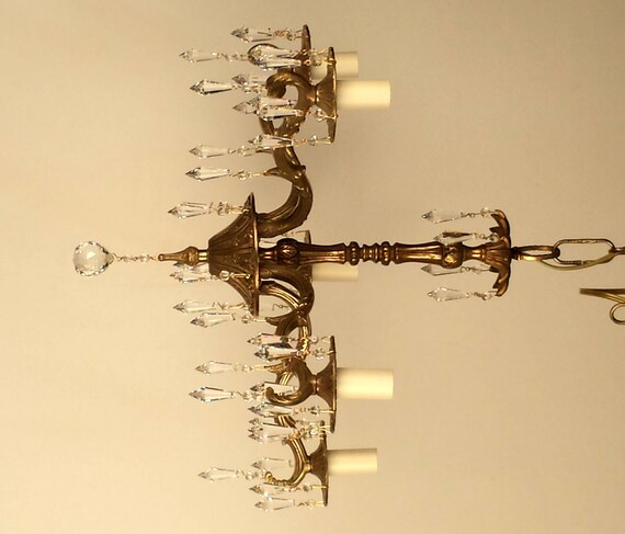 spanish Small Chandelier, vintage  Chandelier, Brass Spanish Vintage Chandelier Parts chandelier