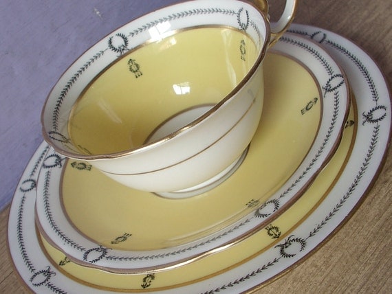 Antique Aynsley cup and saucer plate set