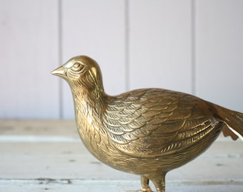 Vintage Brass Pheasant // Solid Brass
