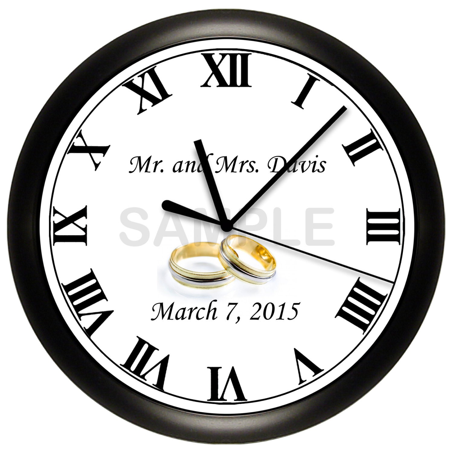 Custom Personalized WEDDING Wall Clock