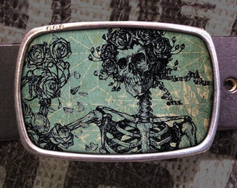 Grateful Skeleton Belt Buckle, Grateful Dead Buckle 572