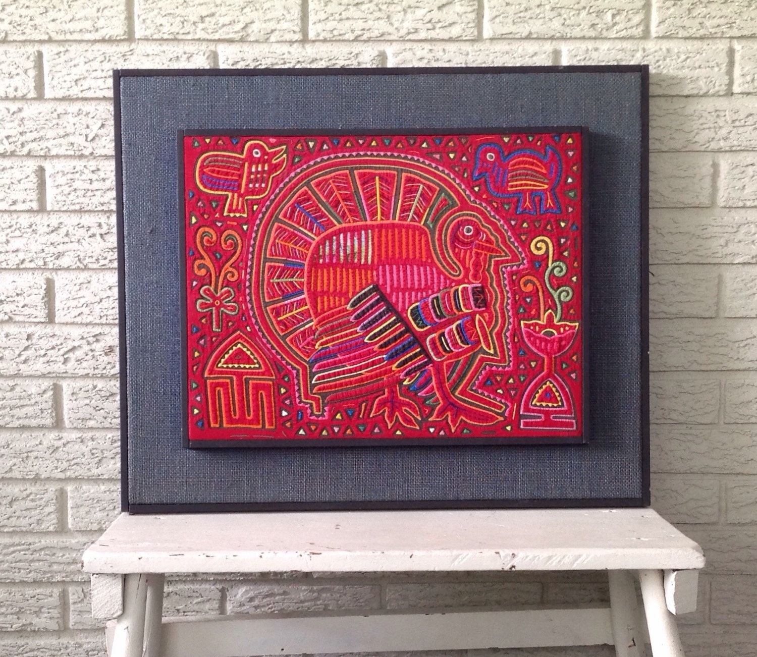 mid century wall art textile wall art