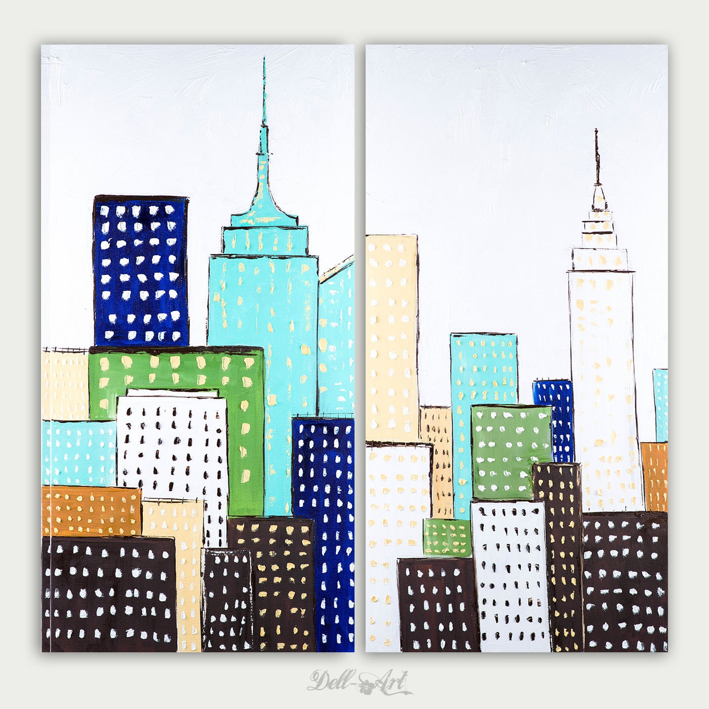 Original Abstract Art Urban Modern Painting Colorful