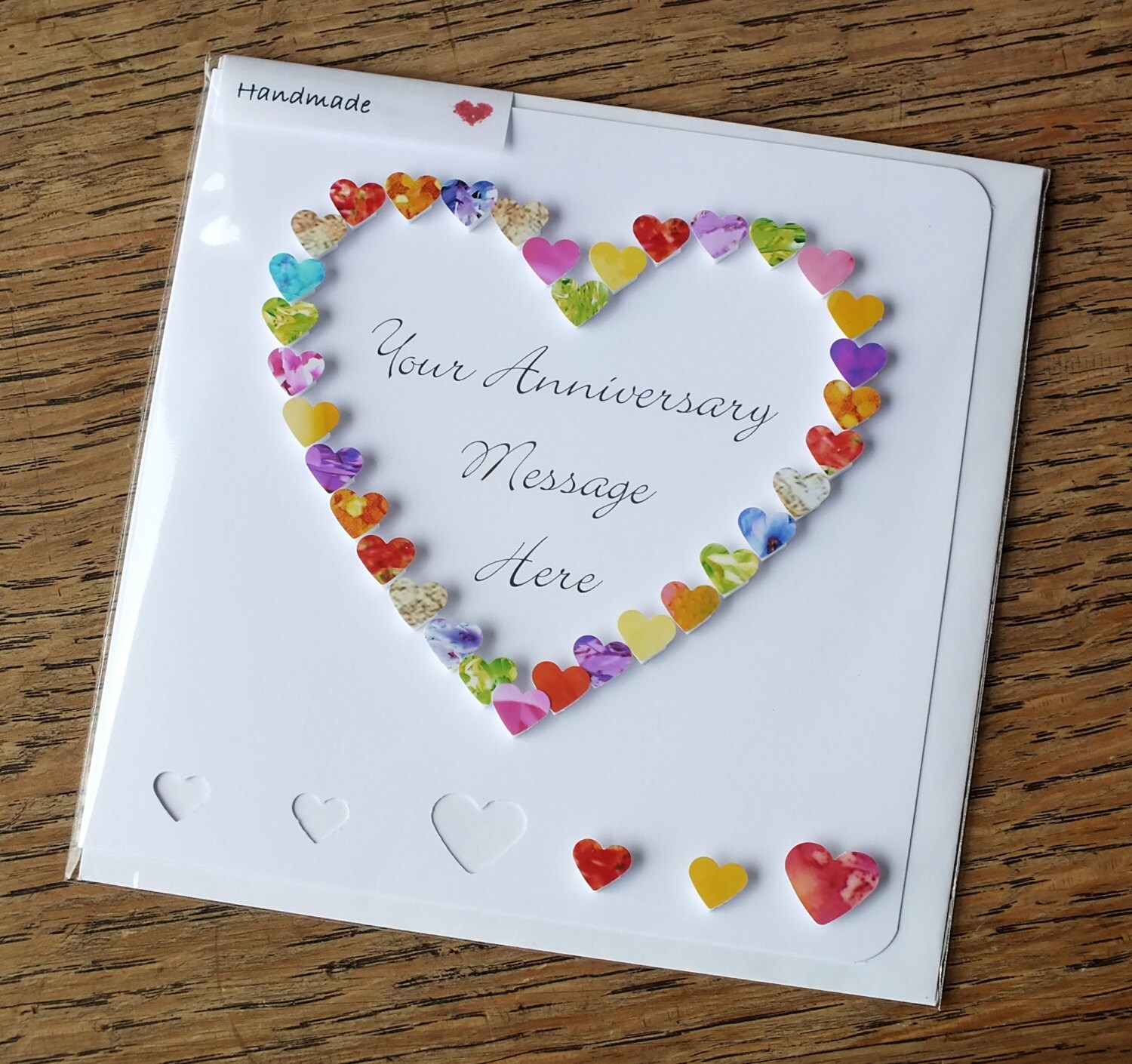 Handmade 3D Anniversary Card Personalised Personalized with