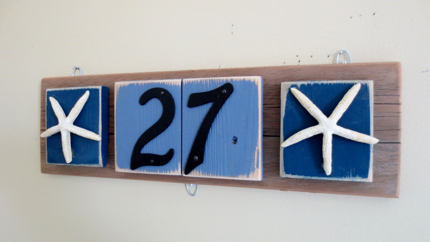 House Numbers Nautical Address Sign Starfish Decor Beach