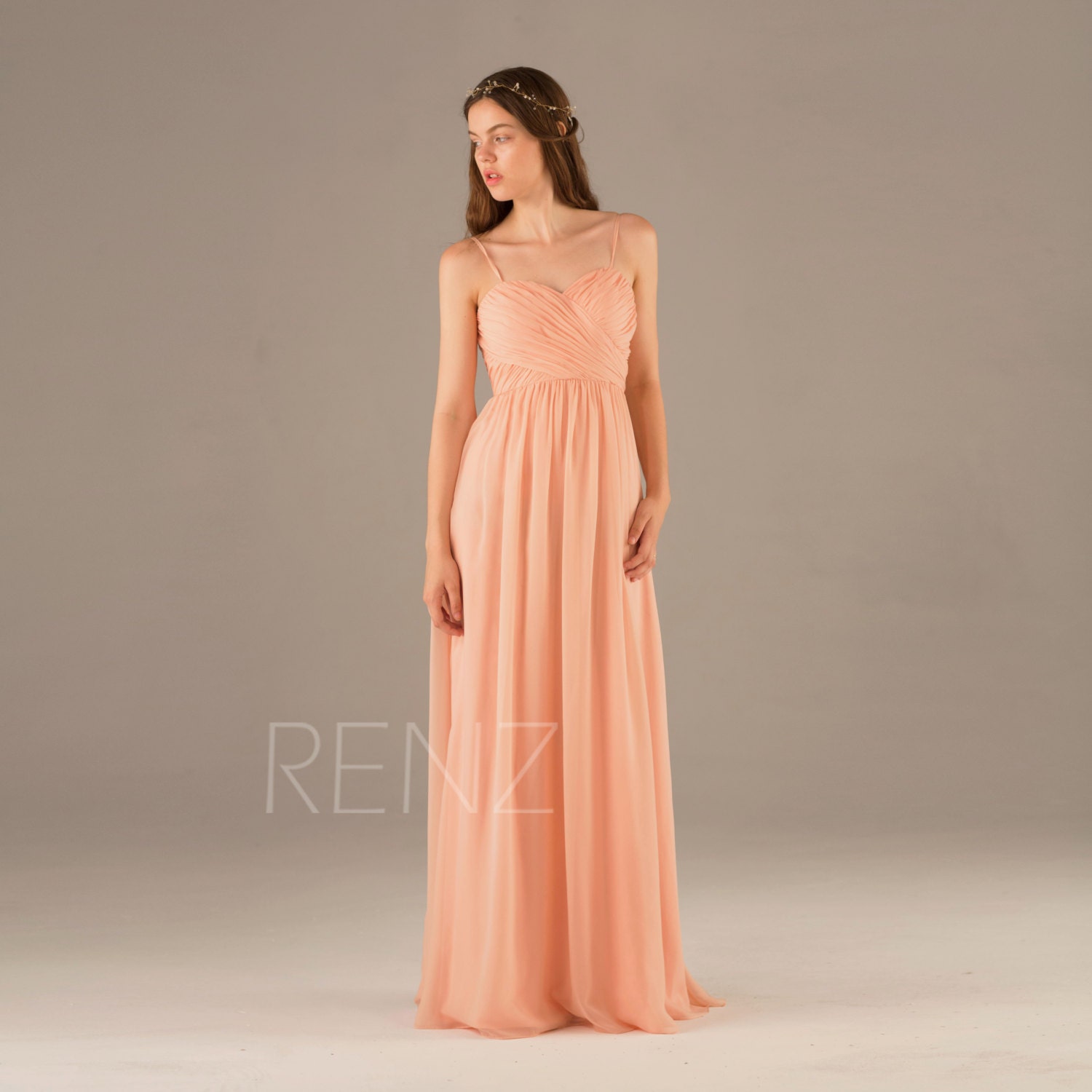 light peach color gown