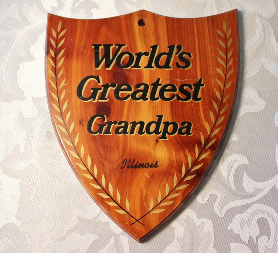 Worlds Greatest Grandpa Wood Plaque Award