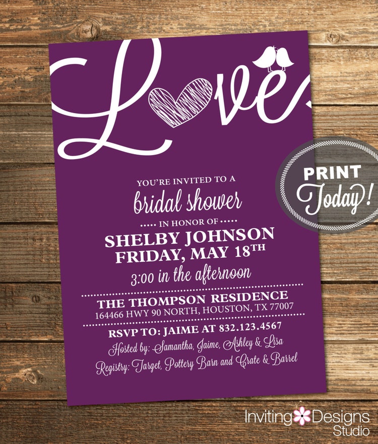 Bridal Shower Package Invitation Recipe by InvitingDesignStudio