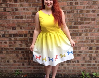 Yellow Balloon Dog Dress