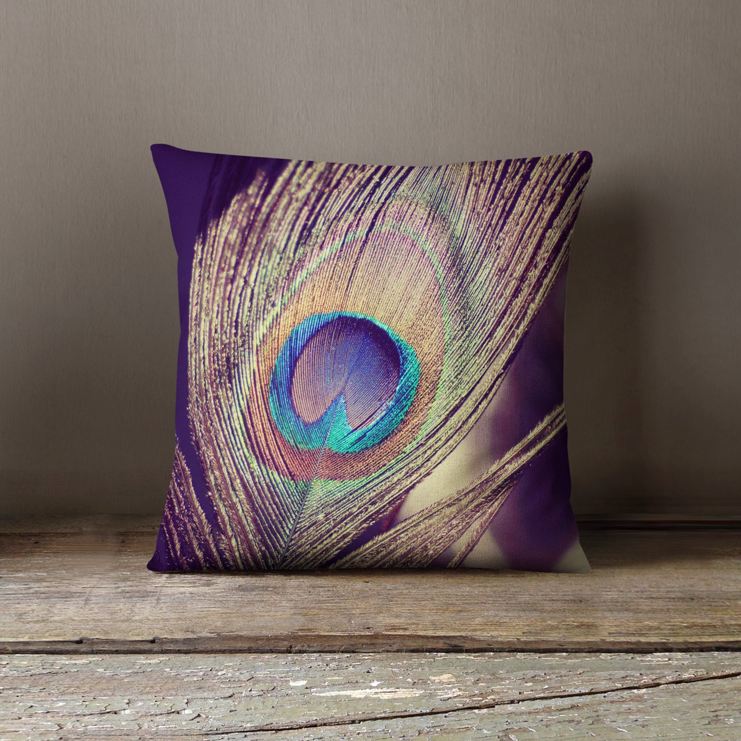 Peacock Pillow cover pillow case peacock by RetroLovePhotography