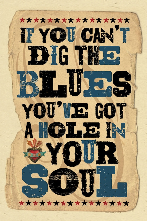  Blues Music folk art poster 12x18 by Grego from mojohand com