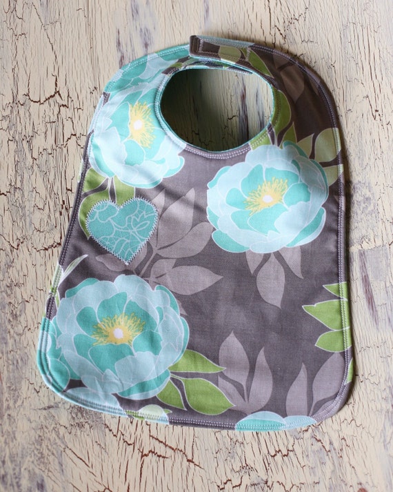 Toddler Bib Velcro Reversible 6 month by AmandaJeanCreations