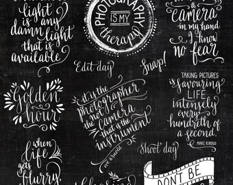 Photography Overlays ~ Quote Clipart ~ Hand-drawn Words Editable Digital Stamp ~ Photography Scrapbooking Craft Projects