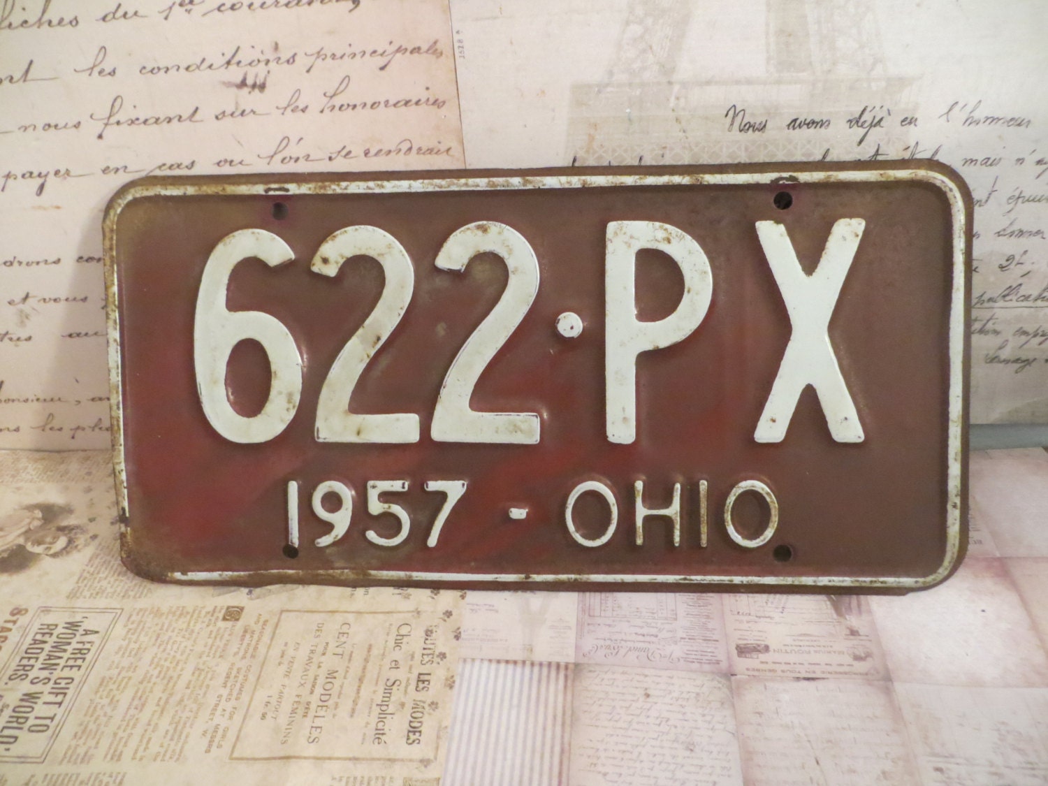 Vintage 1957 Ohio License Plate License Plate by oZdOinGItagaiN
