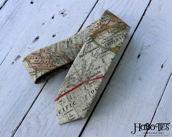 World Map Necktie~Cotton Necktie~Anniversary Gift~Wedding Tie~Mens Necktie~Cotton Tie~Mens Tie~HoBo Ties~Boys Necktie~Boys Tie~Atlas Tie~Map