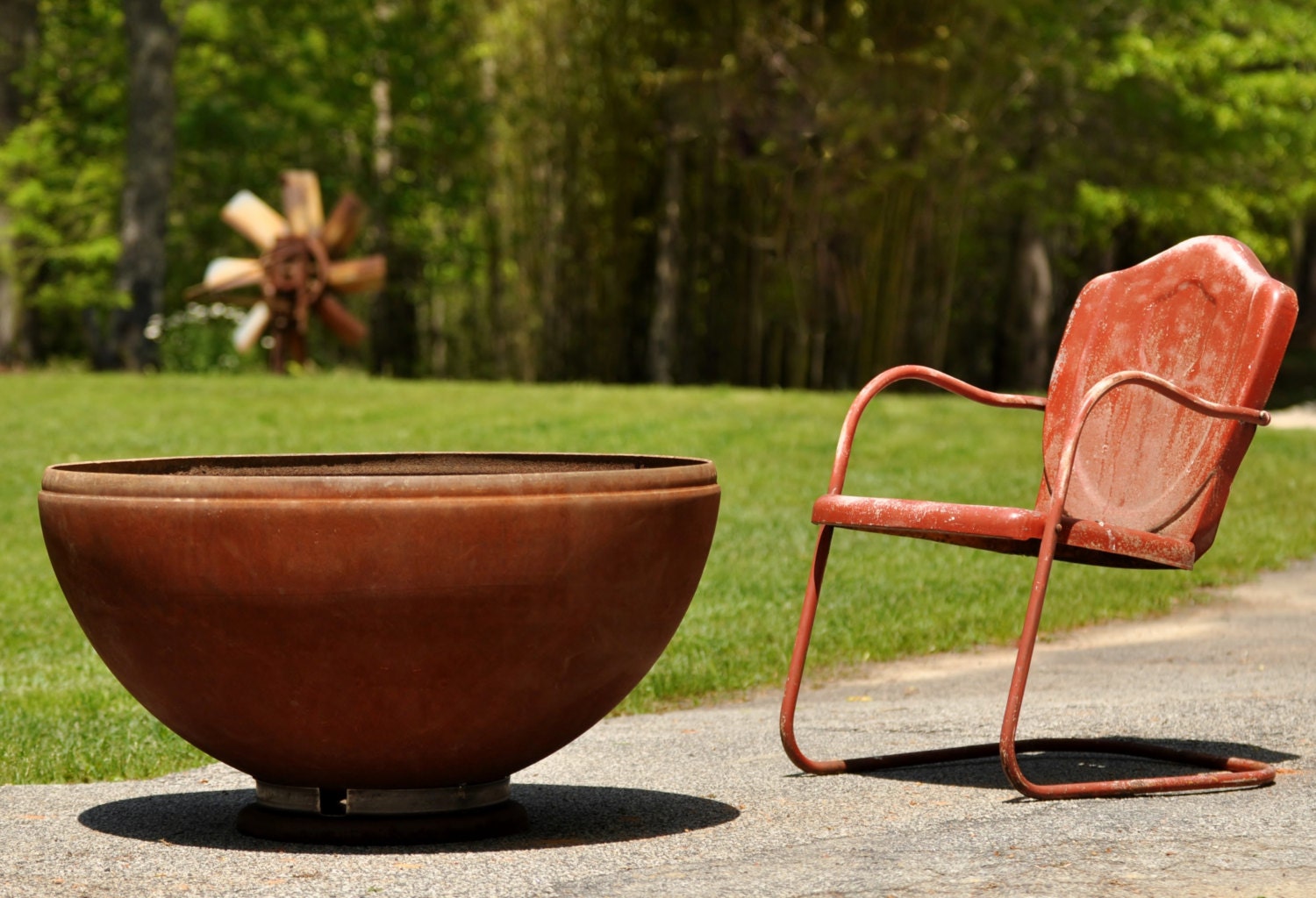 Industrial Metal Fire Pit 41 Large Metal Planter