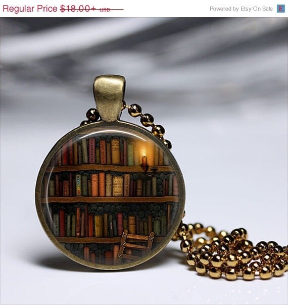 Library Books necklace book jewelry as a by parisjewelryaisha