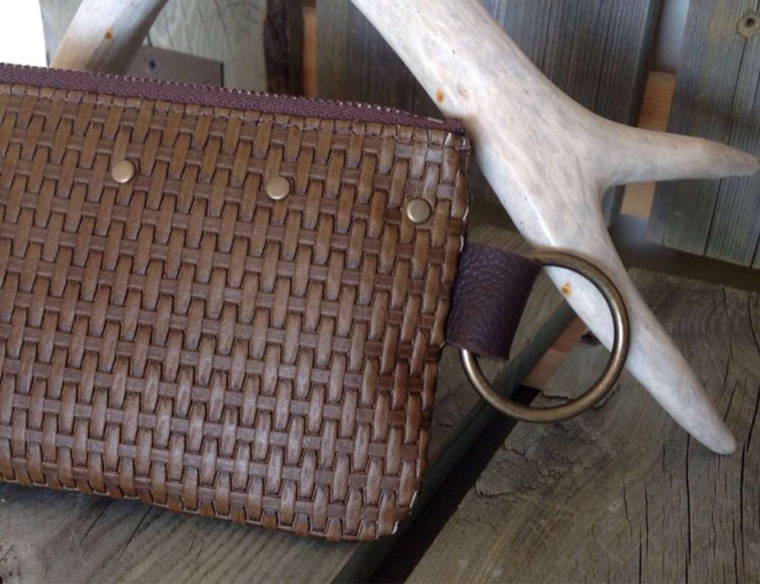 basket weave leather bag