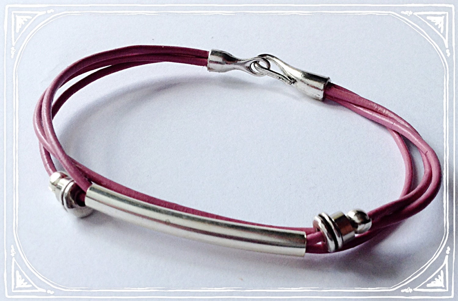 Leather Stacking Braclet by TheOliveTreeAtelier on Etsy