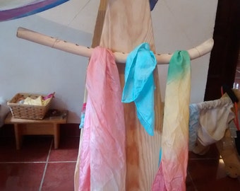 Wooden silk hanger / Waldorf playsilks storage / Wiwiurka