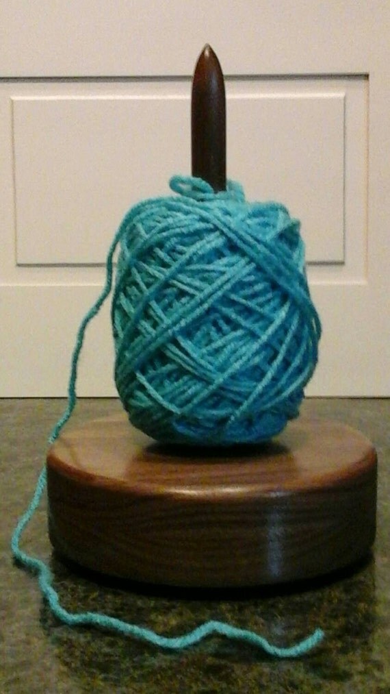 Walnut Yarn Caddy spinning yarn holders
