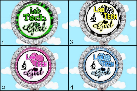 Lab Tech Girl Retractable ID Badge Reel Id Badge Reel