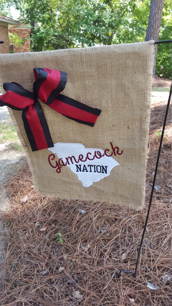 Garden Flag Burlap Flag Burlap Garden Flag Gamecock Nation