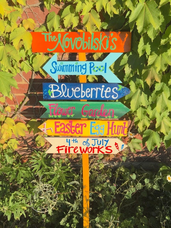 Custom Outdoor Garden Directional Sign on a stake or without a