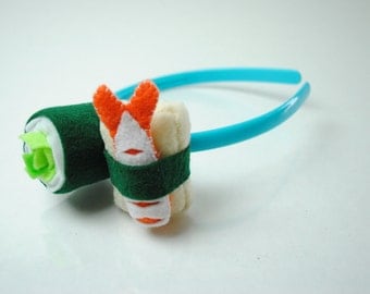 Sushi Headband - Veggie, Egg, Shrimp - Felt Plush Accessory