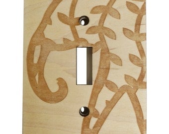 Elephant Light Switch Cover // Wooden Wall Plate // Safari Nursery // Jungle Nursery Decor // Elephant Home Decor // Light Switch Plate //
