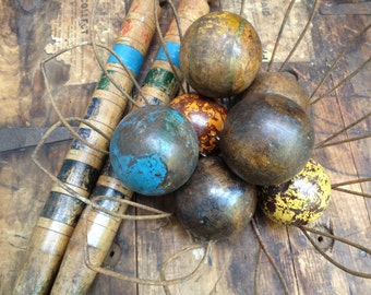 1 Wood Croquet Ball Primitive 4 Assorted Colors Available