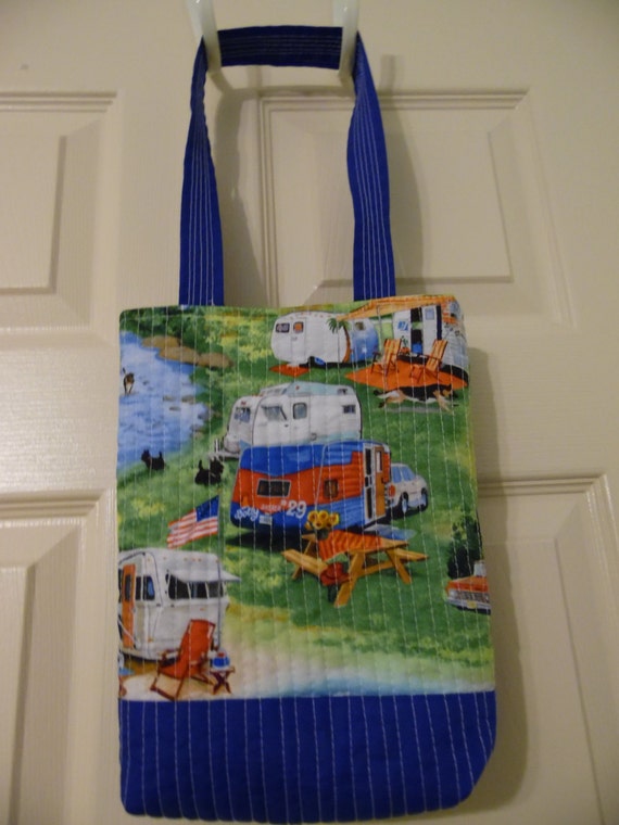 Tote Bag, Quilted Tote Bag, Satchel, Utility Bag with RV's, Campers ...