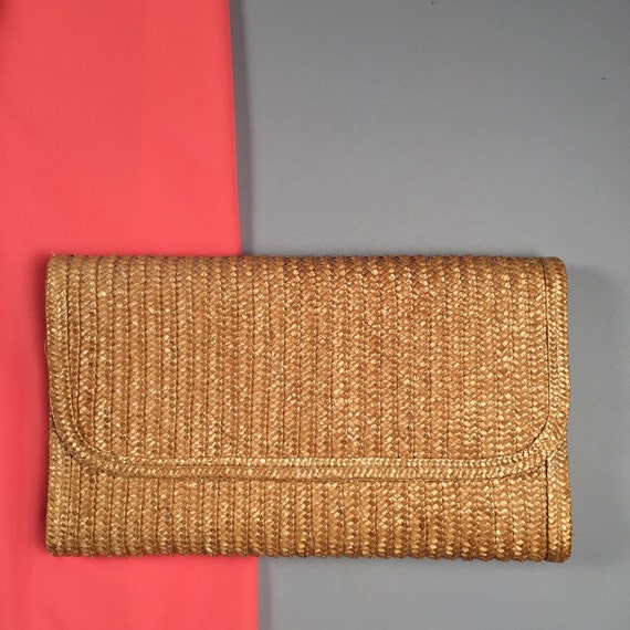 60s vintage straw clutch purse by AmericanDrifter on Etsy