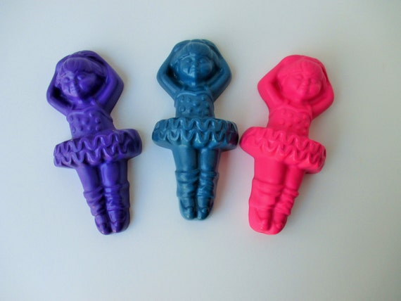 Large ballerina crayons set of 3, party favors, dance recital gift