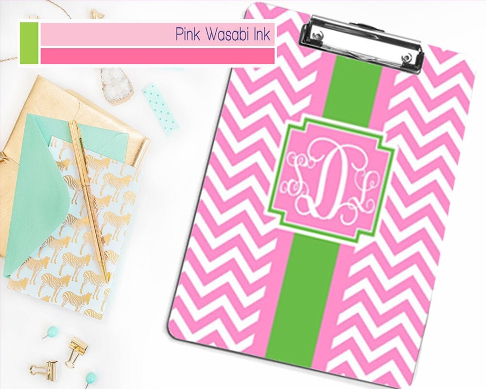 Monogrammed Clipboard Personalized Clipboard Custom School