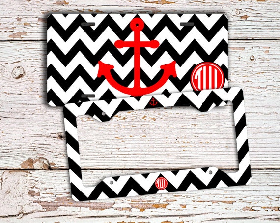 Monogram anchor, Gift for teen girls, Personalized license plate or ...