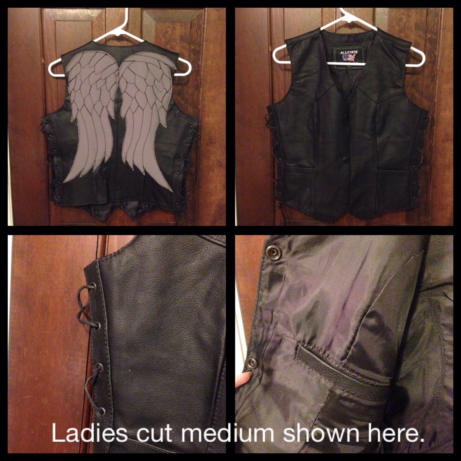 Angel Wing Leather Motorcycle Vest