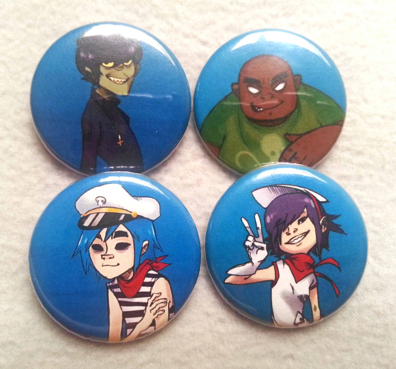 Set Of 4 Gorillaz Pins