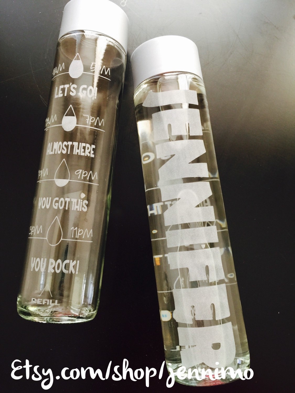 Personalized Motivational Etched Glass Water Bottle By Jennimo