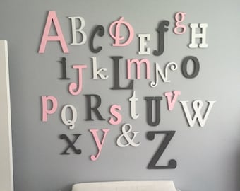 10 INCH unfinished wooden letters-wooden wall letters nursery