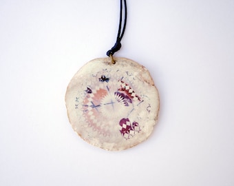 Boho Jewelry. Unique Stoneware Mandala Pendant. Bohemian Jewelry. Mandala Necklace. Handmade Jewerly.