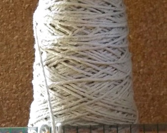 100 gm cone of thick pure CHINESE WILD SILK - light Cream - warp & weft weaving yarn,  and great for knitting, crochet, macrame