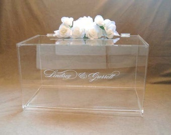 Custom Engraved Acrylic Box Wedding Card Box by Plasticsmith