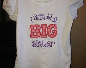 big sister applique shirt